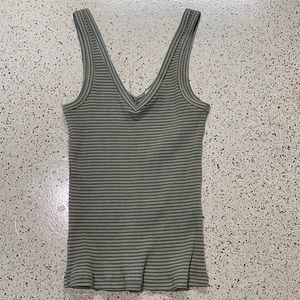 Green and white cotton on tank top
